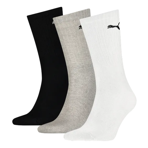 Puma Sportsokken Wit Zwart Grijs 3-pack