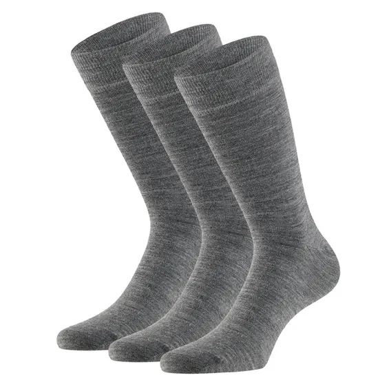 Apollo Merinowollen Sokken 3-pack Medium Grey Melange