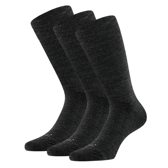 Apollo Merinowollen Sokken Badstof Zool 3-pack Antraciet