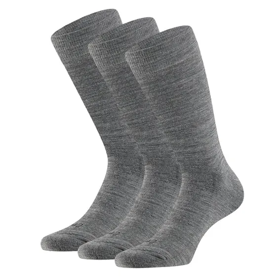 Apollo Merinowollen Sokken Badstof Zool 3-pack Medium Grey Melange