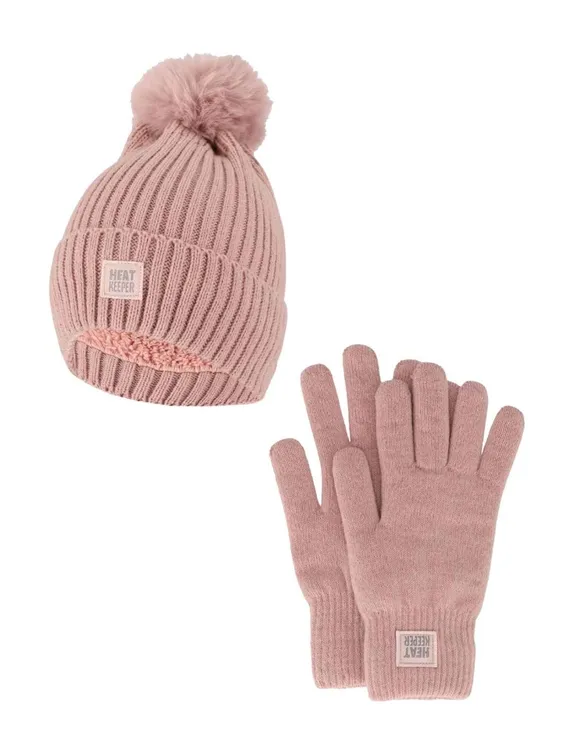 Heatkeeper Dames Winter Set - Muts + Handschoenen - Roze
