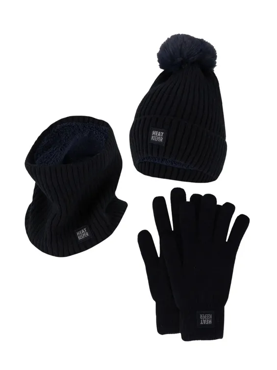 Heatkeeper Dames Winter Set - Muts + Handschoenen + Nekwarmer - Navy