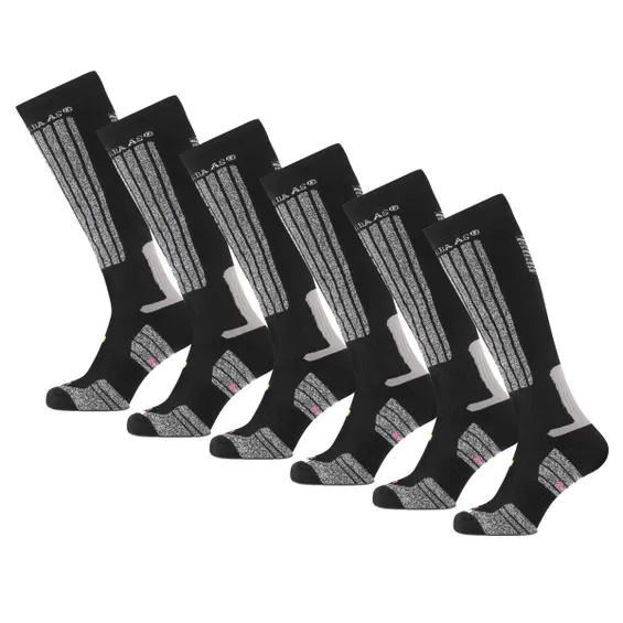Poederbaas Skisokken 6-pack Zwart