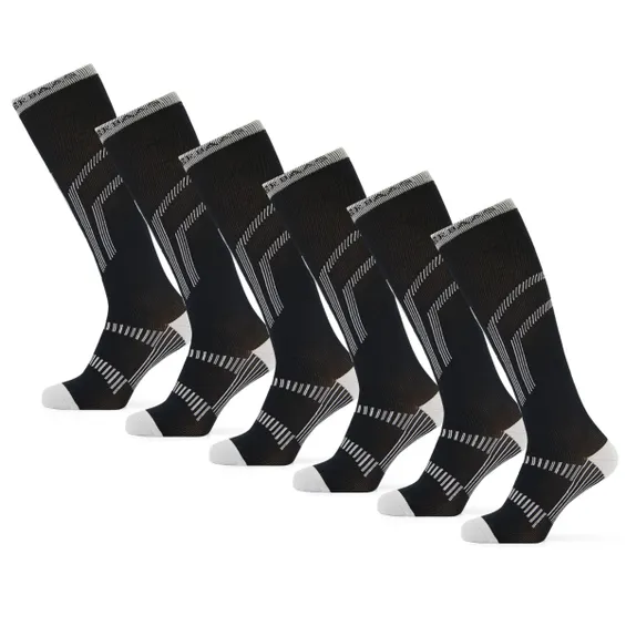 Poederbaas Skisokken Lightweight 6-pack Zwart