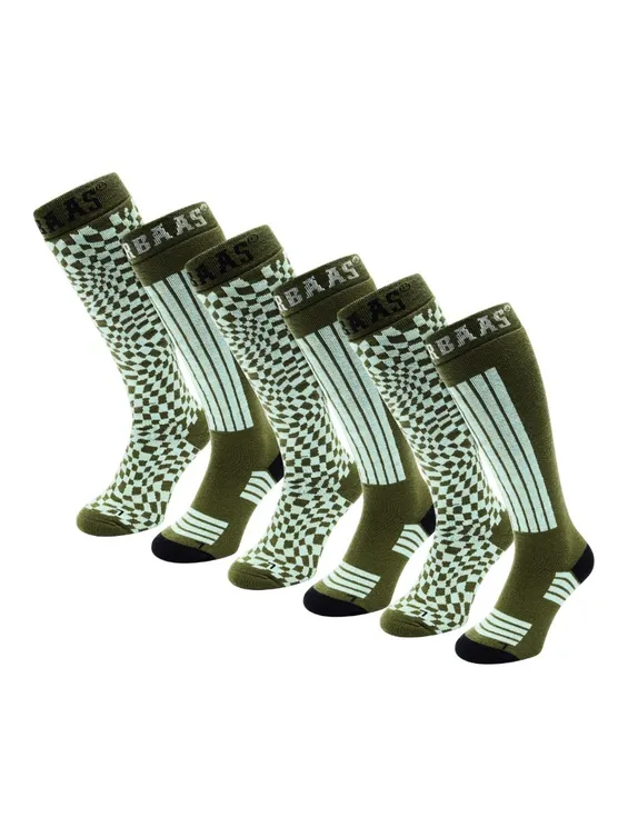 Poederbaas Skisokken 6-pack Olive Green