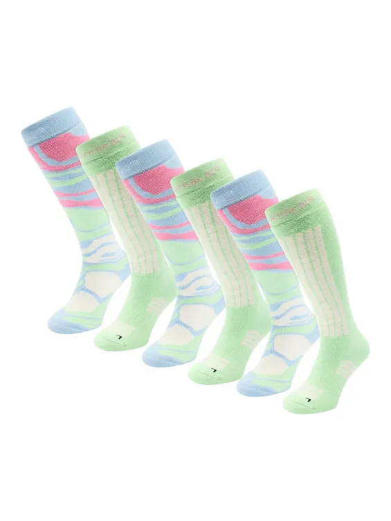 Poederbaas Skisokken Dames 6-pack Ice Blue