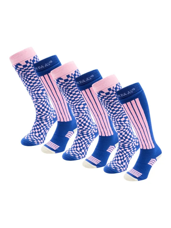 Poederbaas Skisokken Dames 6-pack Ballpoint Blue