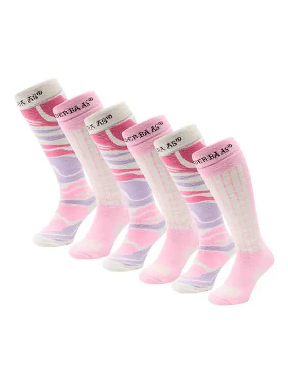Poederbaas Skisokken Dames 6-pack Powder Rose