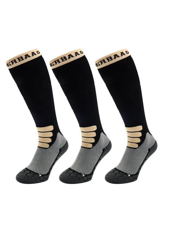 Poederbaas Skisokken Merinowol Pro 3-pack Zwart
