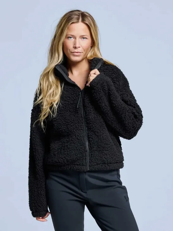 Poederbaas Fluffy Jacket Dames Four Seasons Zwart