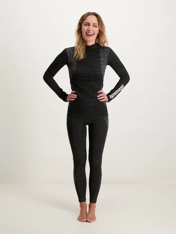 Poederbaas Thermoset Dames Technical - Thermoshirt + Thermolegging - Zwart