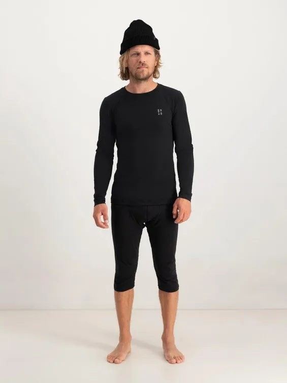 Poederbaas Thermoset Heren Lightweight - Thermoshirt + Thermolegging - Zwart