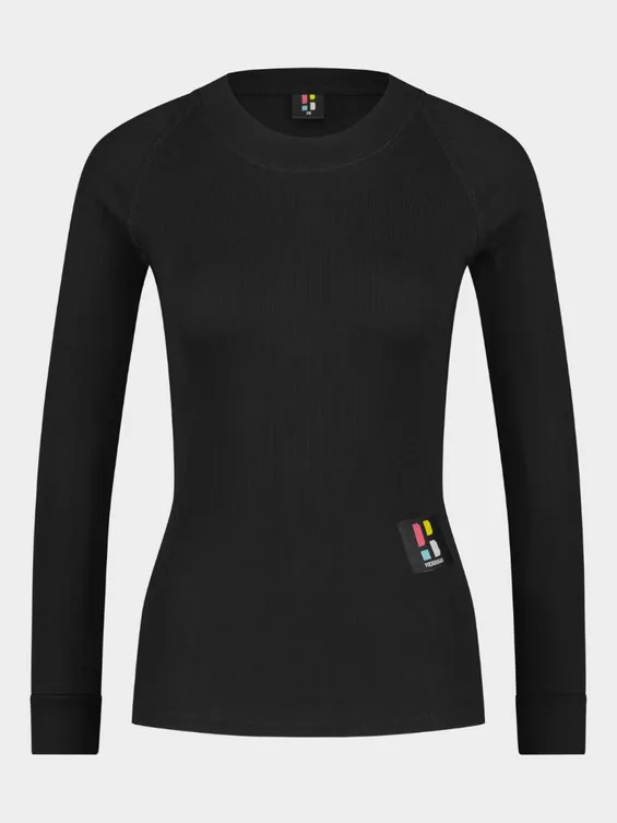 Poederbaas Thermoshirt Dames Pro Zwart