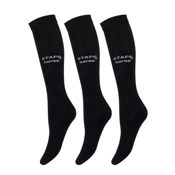 STAPP Horse Paardrijsokken Ultra Fine 3-pack Zwart