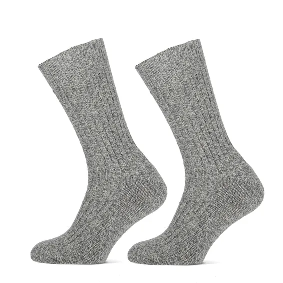 STAPP Werksokken Heren Yellow Norwegian 2-pack Grey Melange